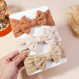 3Pc Cable Knit Baby Headbands - Elastic Turban Hair Bands image 38