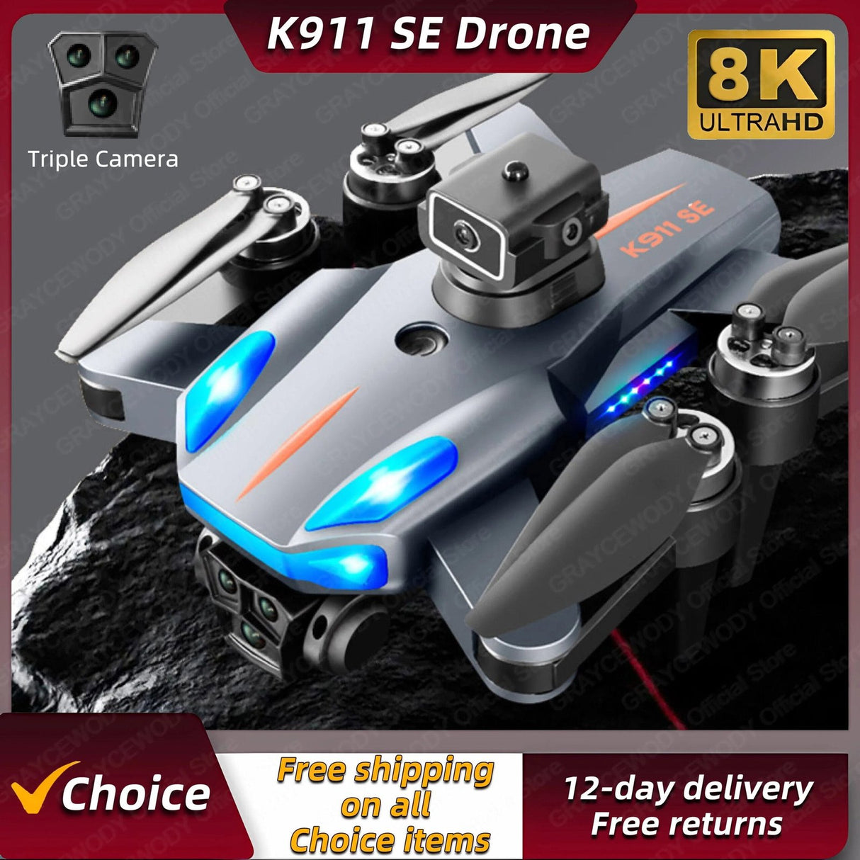 New 2023 K911 SE GPS Drone - 8K Cam, Obstacle Avoidance, 5G, Quadcopter Gifts image 0