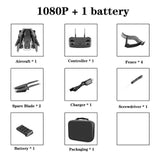 4k HD Wide Angle Camera 1080P WiFi fpv Drone Dual Camera Quadcopter - 1080P 1 battery image