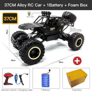 37CM Alloy RC Car with battery and foam box on a white background