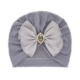 Shiny Rhinestone Bowknot Baby Turban - Soft Cotton Cap image 13
