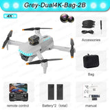 New P14 Mini Drone - 4K, 8K Camera, Obstacle Avoidance, Foldable Quadcopter - Grey-Dual4K-Bag-2B image