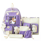 5Pc Harajuku Kawaii School & Laptop Bag Set for Teen Girls image 14