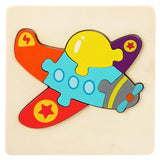 Colorful Animal Wooden Puzzle - Kids' Educational Jigsaw Toy - Airplane image