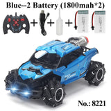 Blue remote control car with accessories.