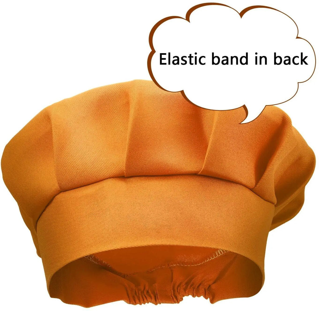 Orange headband with an elastic band in the back 