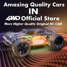 Colourful interior detail of the 4WD RC drift car, a realistic touch on a racing toy built for outdoor drifting.