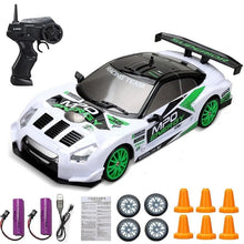 4WD RC Drift Car GTR/AE86 model racing toy with beginner-friendly accessories for kids new to RC racing.