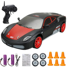 4WD RC Drift Car GTR/AE86 model racing toy with batteries and accessories packaged as a children's gift.
