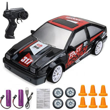 4WD RC Drift Car GTR/AE86 model racing toy as a radio-controlled car with accessories for hobby racing play.