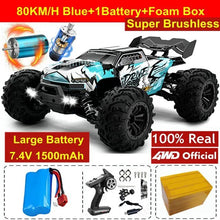 4WD RC off-road drift car with rugged wheels and battery included, ready for dirt tracks and rough-ground racing.