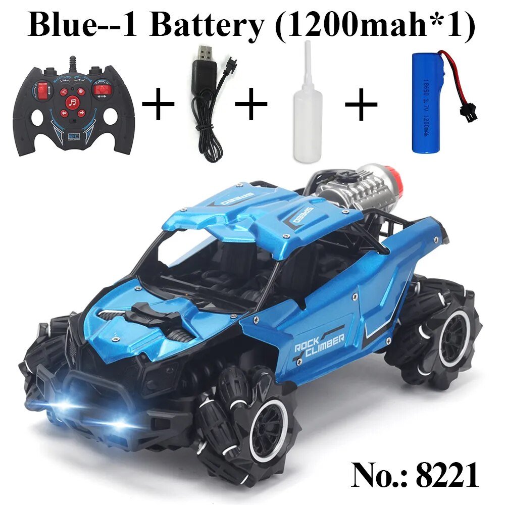 Blue 4WD Rock Crawler Drift RC Car with high-grip tyres for confident climbing and drift turns.