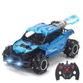 4WD Rock Crawler Drift RC Car in blue with high-torque motor for climbing rocks and rough terrain.