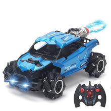 4WD Rock Crawler Drift RC Car in blue with high-torque motor for climbing rocks and rough terrain.