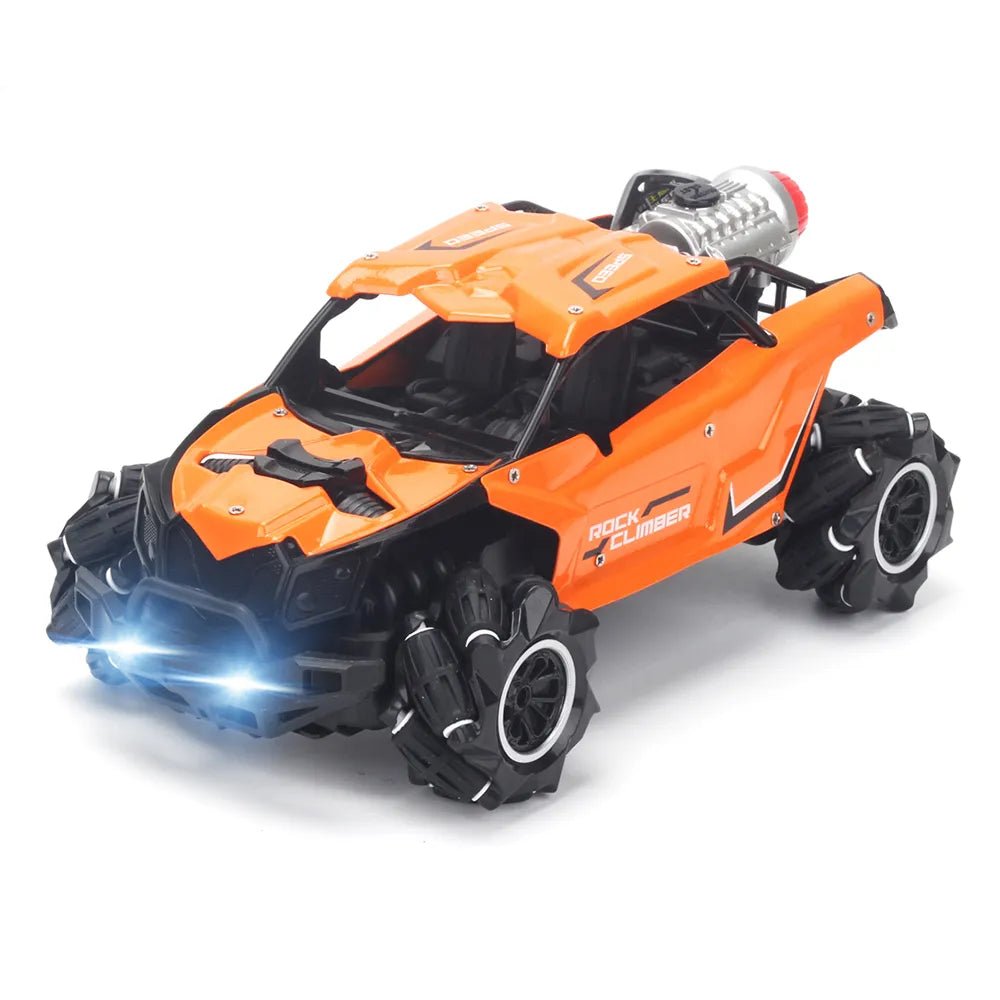 Orange 4WD Rock Crawler Drift RC Car with 2.4Ghz remote control for boys off-road racing.