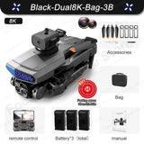 New D6 Mini Drone - 8K Camera, Obstacle Avoidance, Foldable Quadcopter Gift - D6-Black-8K-Bag image