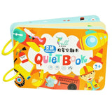 Colorful children's quiet book with transportation-themed illustrations on a white background