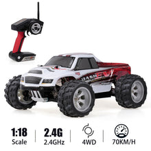 Remote control truck with red and white design