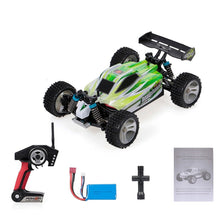RC car set with remote control, battery, and manual