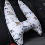 U-Shape Kids Travel Pillow with Cute Animal Pattern - Animal Park image