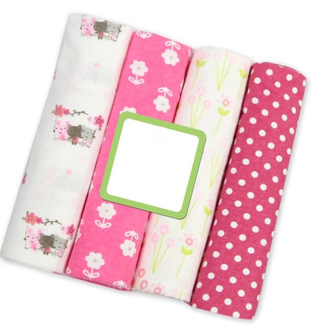 4Pcs/Lot Muslin 100% Cotton Flannel Baby Swaddles Soft Newborns Blankets image 10