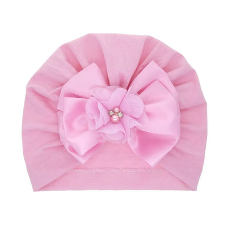 Shiny Rhinestone Bowknot Baby Turban - Soft Cotton Cap image 9