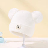 Warm Knitted Baby Beanie with Pom - Autumn/Winter, Solid Color image 10