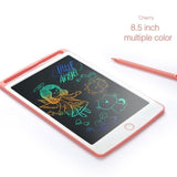8.5 inch electronic drawing tablet with colorful drawings on a white background