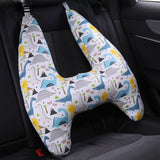 U-Shape Kids Travel Pillow with Cute Animal Pattern - Dinosaur Zoo image
