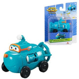 Toy vehicle with a Super Wings packaging on a white background