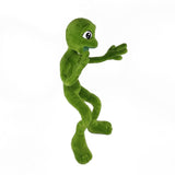 Green plush toy lizard on a white background