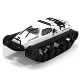 Model of a military vehicle with tracks on a white background