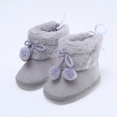 Baywell Furry Winter Snow Boots - Soft Sole for Baby Girls 0-18M image 6