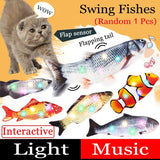 Flapping Duck Cat Toy, Electric, Catnip-Infused, Interactive Plush - Random 1 Jump Fish image