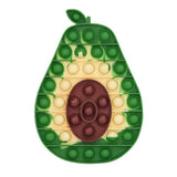 Avocado-shaped pop-it fidget toy on a white background