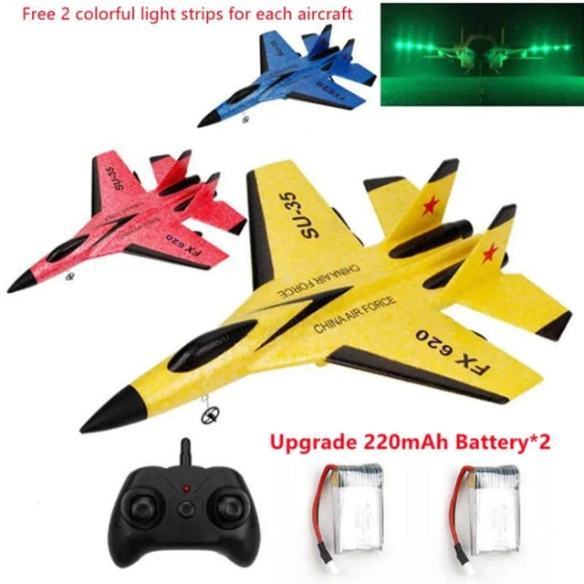 SU-35 RC Plane with LED, 2.4G Remote Control Glider, Kids' Gift image 0