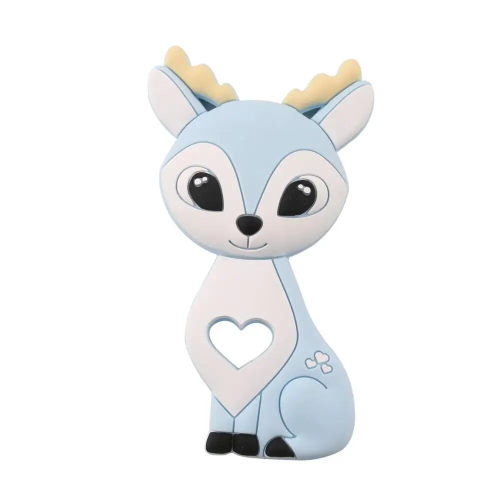 1PC Turtle Silicone Teether - Food Grade, Baby-Safe - Blue Deer image