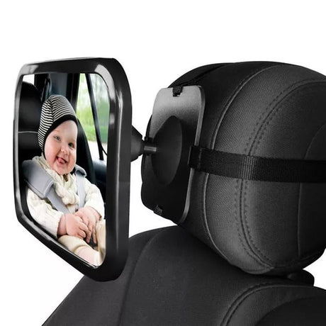 Adjustable Wide Car Seat Mirror for Baby Safety, High Quality image 0