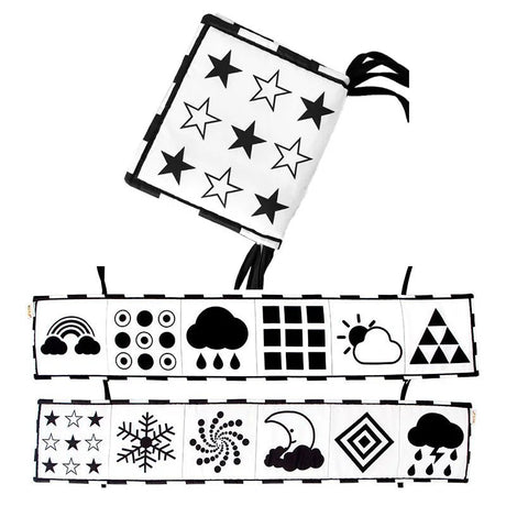 Set of black and white patterned stencils with various shapes and symbols on a white background.