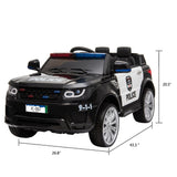 Car Toy Electric Vehicle with Remote Control, Horn, Radio, USB Port, AUX, Spring Suspension, Opening Door, LED Light - JC002 Black image