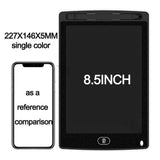 Black electronic device with '8.5INCH' text next to a smartphone for size comparison.