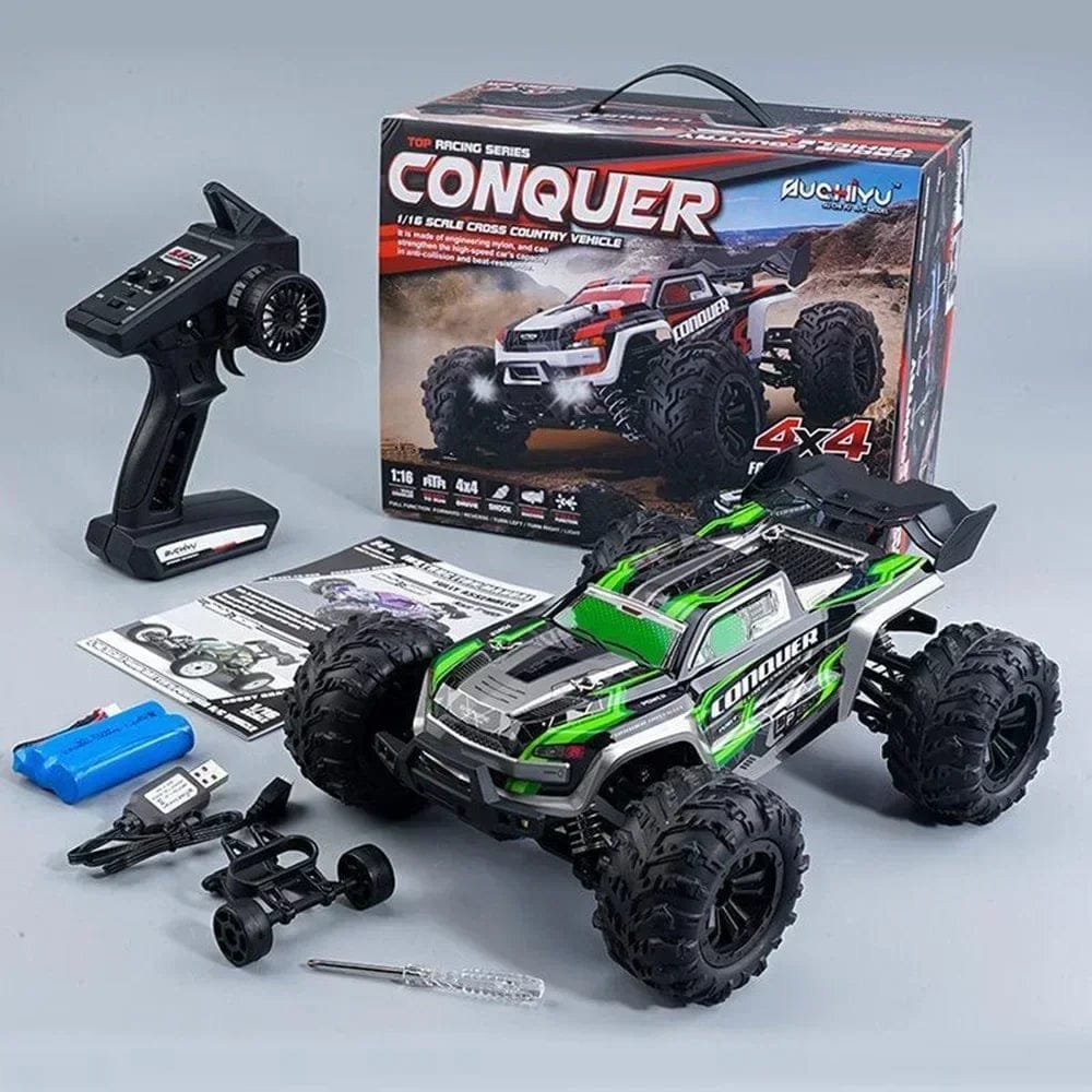 1:16 Scale High-Speed RC Car - 50km/h 4WD Monster Truck - Green image