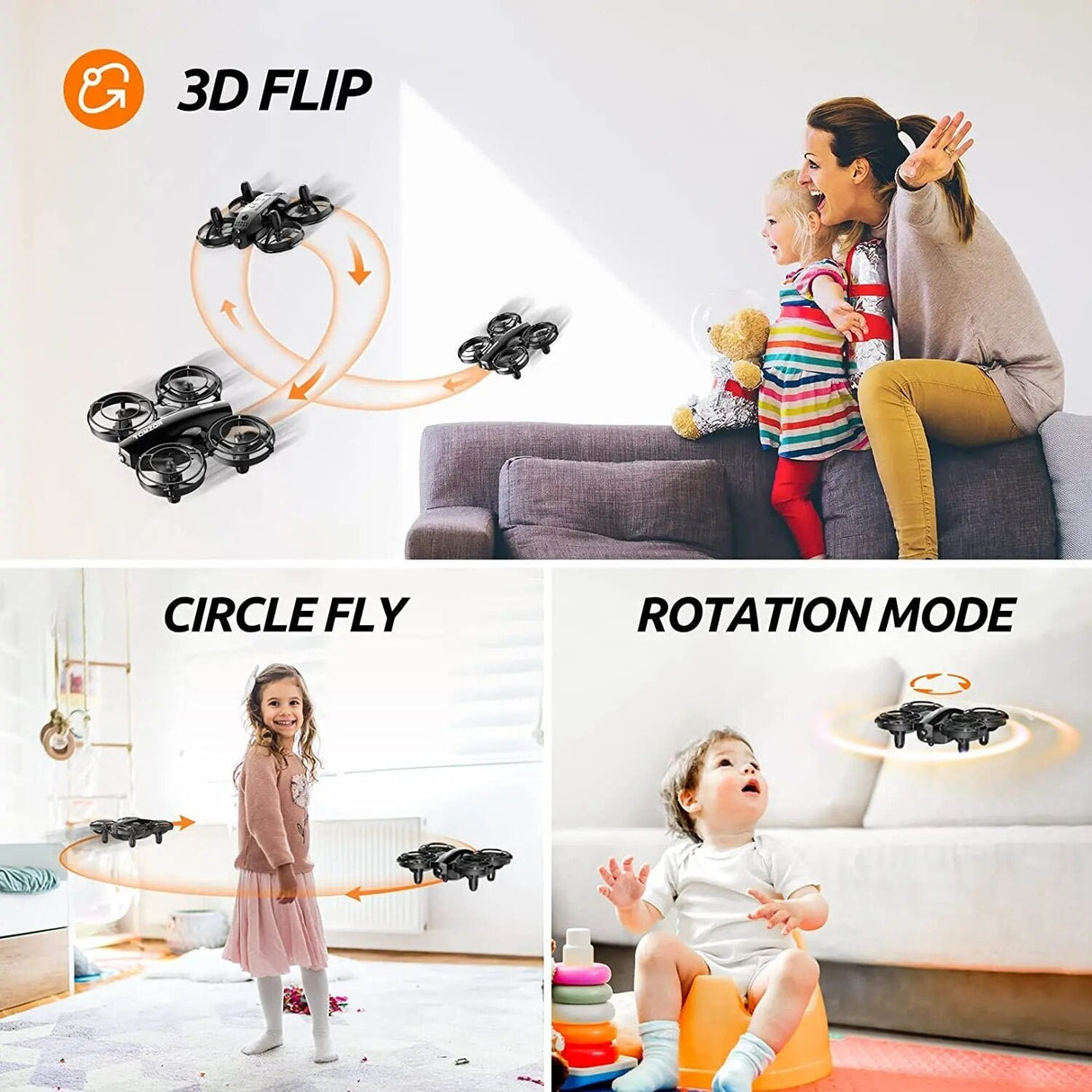 A24W Battle Mini Drone - 1080P Camera, 3D Flip, Kids' RC Quadcopter image 4
