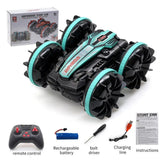 Amphibious RC Stunt Car - Double-Sided Flip, Drift Vehicle - G Without watch image