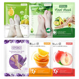 Collection of EFERO foot care product packages with images of feet and ingredients.