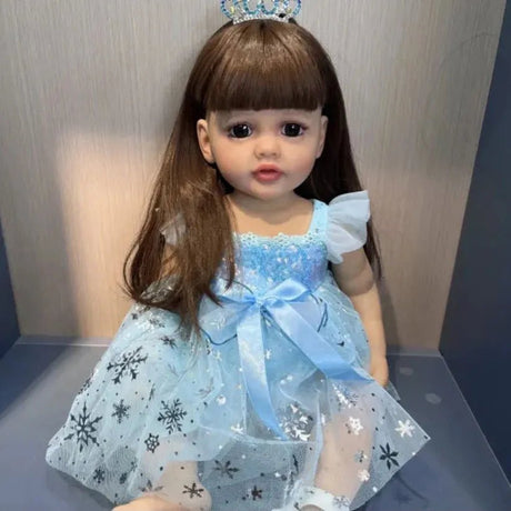 55cm Waterproof Reborn Doll - Silicone, Curly Hair, Bathable image 9