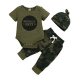 Newborn 3Pc Letter &amp; Camo Set 0-18M image