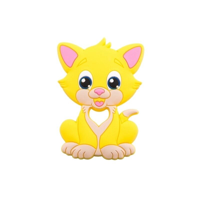 1PC Turtle Silicone Teether - Food Grade, Baby-Safe - Yellow Cat image