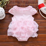 Baby summer bodysuit infant girls princess dress image 1