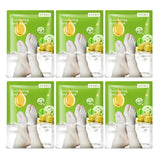 Six packages of CFCRO exfoliating foot mask with green packaging and images of feet.